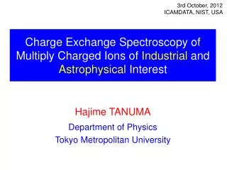 Charge Exchange Spectroscopy of Multiply Charged Ions of Industrial and Astrophysical Interest