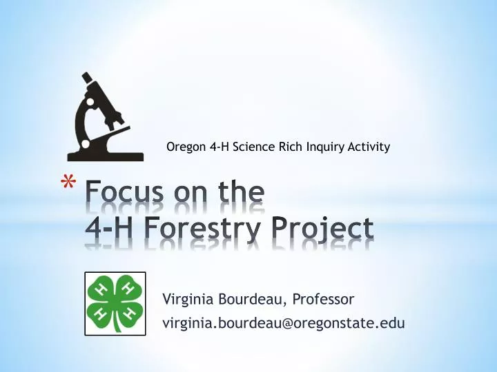 focus on the 4 h forestry project