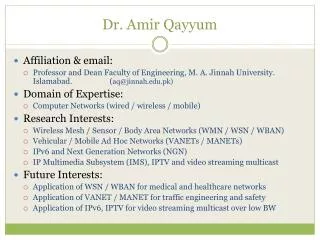 Dr. Amir Qayyum