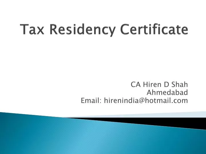 tax residency certificate