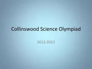 Collinswood Science Olympiad