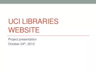 UCI libraries website