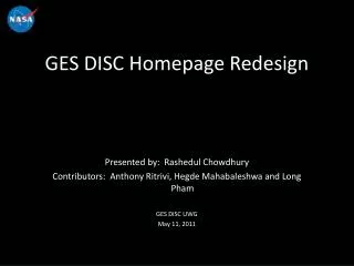 GES DISC Homepage Redesign