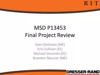 MSD P13453 Final Project Review