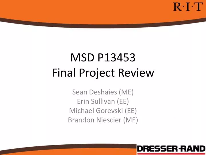 msd p13453 final project review