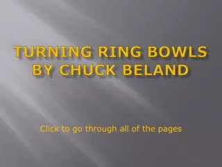 Turning Ring Bowls By Chuck Beland