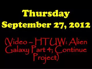 Thursday September 27, 2012