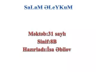 salam leykum