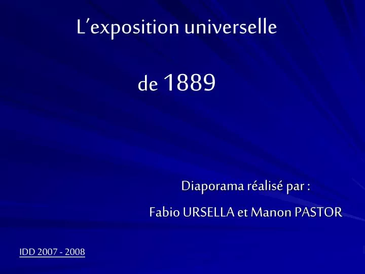 diaporama r alis par fabio ursella et manon pastor