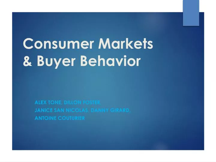 consumer markets buyer behavior