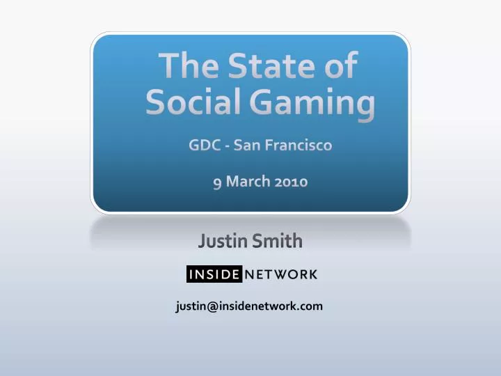 the state of social gaming gdc san francisco 9 march 2010