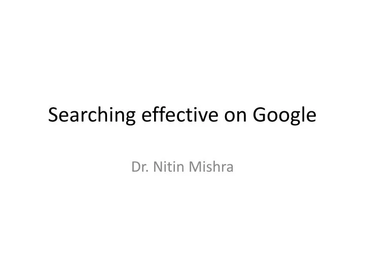 searching effective on google