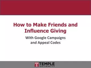 How to Make Friends and Influence Giving