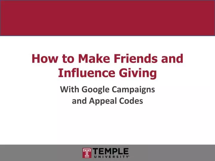 how to make friends and influence giving