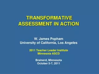 TRANSFORMATIVE ASSESSMENT IN ACTION