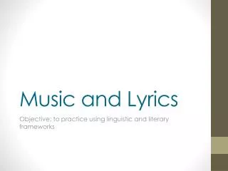 Music and Lyrics