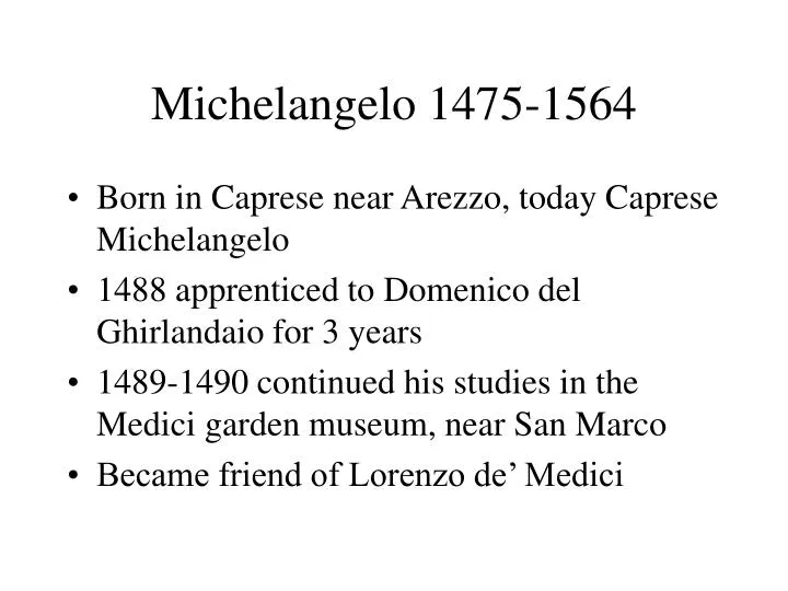 michelangelo 1475 1564