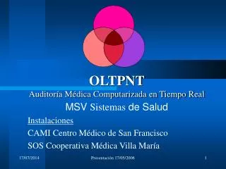 oltpnt auditor a m dica computarizada en tiempo real