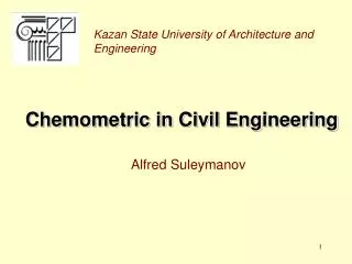 Chemometric in Civil Engineering