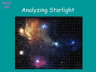 Analyzing Starlight