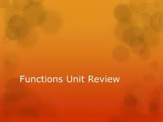 Functions Unit Review