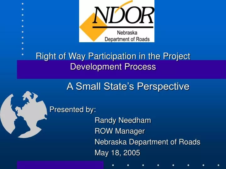 right of way participation in the project development process