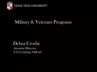 Military &amp; Veterans Programs