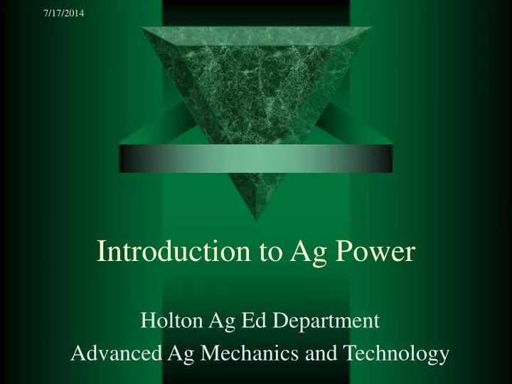 introduction to ag power