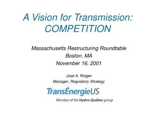 A Vision for Transmission: COMPETITION