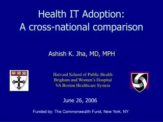 Health IT Adoption: A cross-national comparison