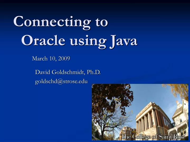 connecting to oracle using java