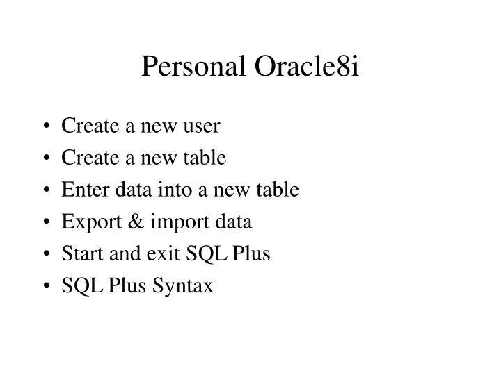 personal oracle8i
