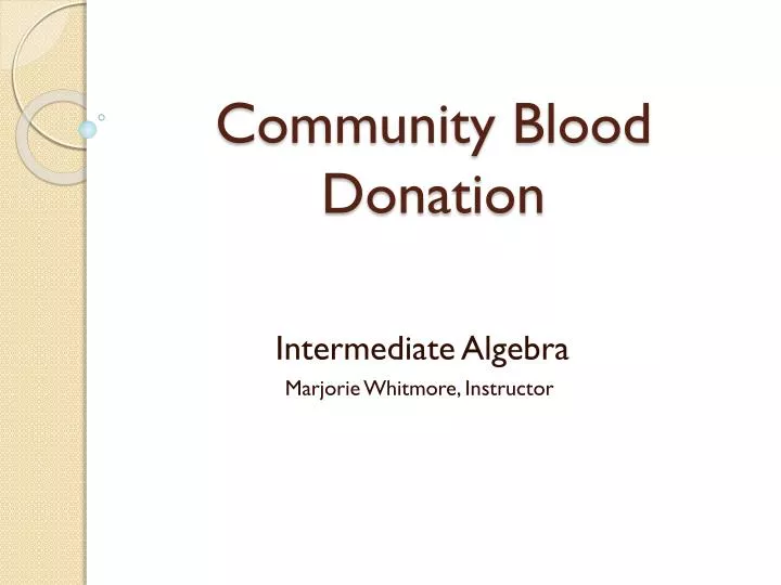 community blood donation