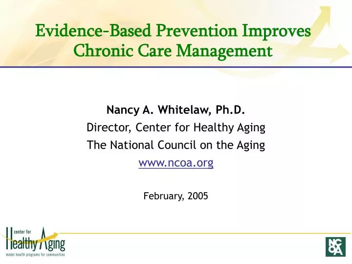 evidence based prevention improves chronic care management