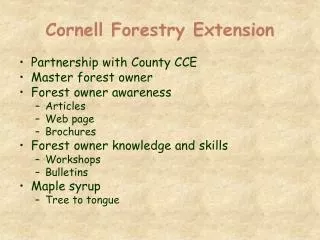 Cornell Forestry Extension