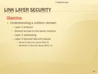 Link Layer SECURITY