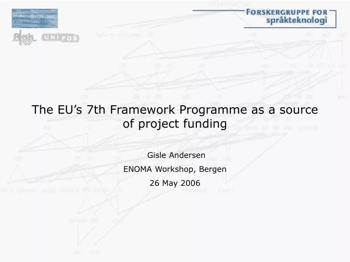 the eu s 7th framework programme as a source of project funding