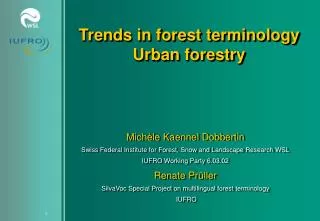 Trends in forest terminology Urban forestry