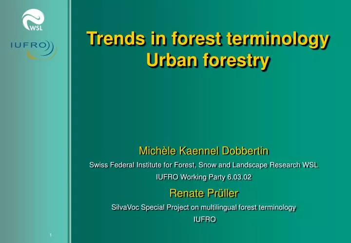 trends in forest terminology urban forestry