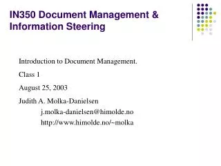 IN350 Document Management &amp; Information Steering