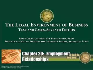 Chapter 20: Employment Relationships