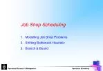 Job Shop Scheduling - slide 1