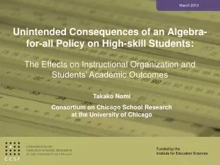 Unintended Consequences of an Algebra-for-all Policy on High-skill Students: