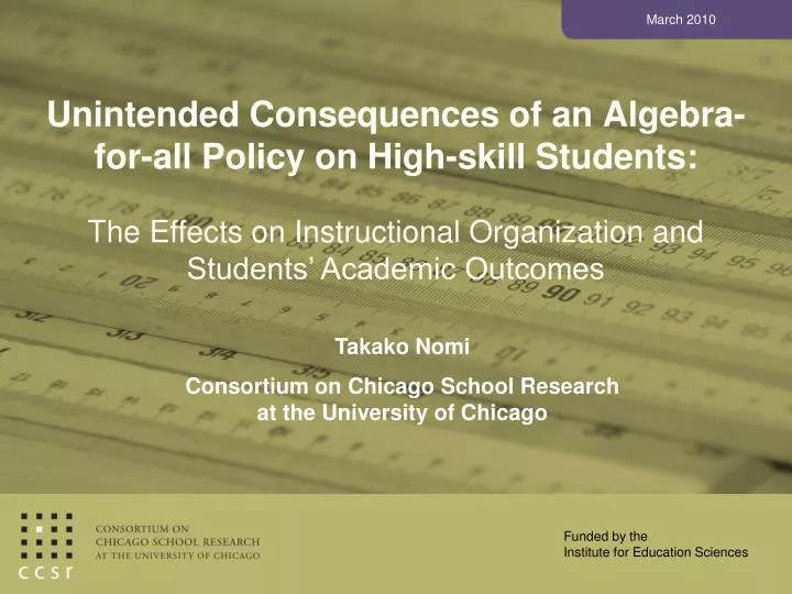 unintended consequences of an algebra for all policy on high skill students