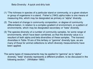 Beta-Diversity: A quick and dirty look
