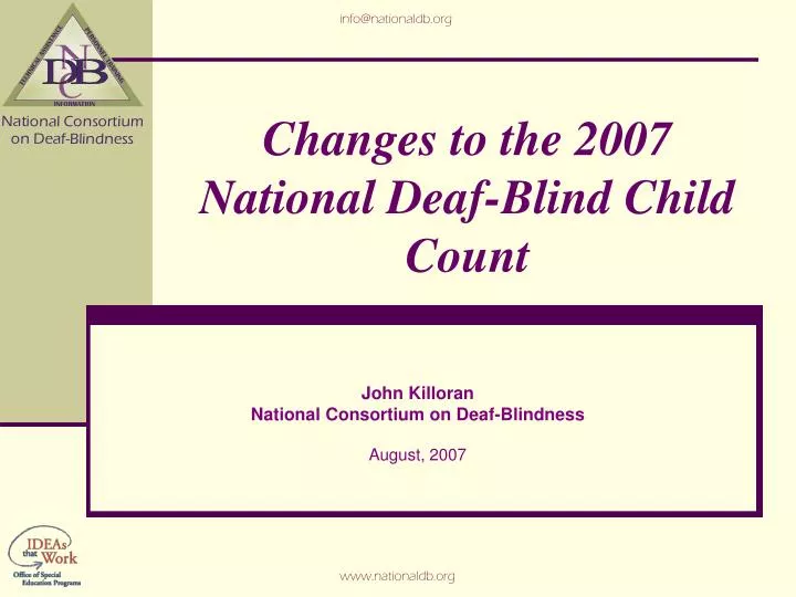 changes to the 2007 national deaf blind child count