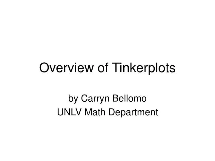 overview of tinkerplots