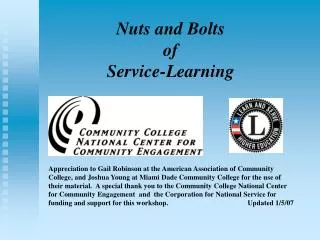 Nuts and Bolts of Service-Learning