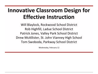 innovative classroom design for effective instruction