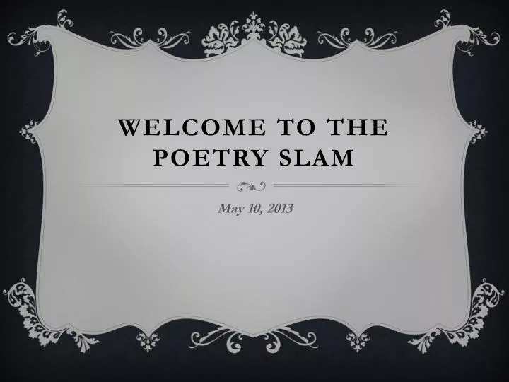 welcome to the poetry slam